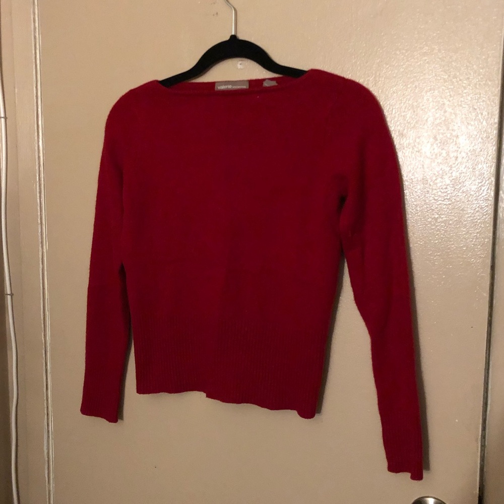 Red cashmere sweater